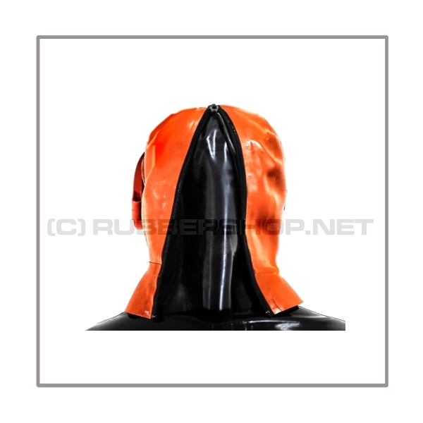 Deluxe Gasmaskenzipperhaube HR-X mit Panoramafenster - Modell CLIMAX orange